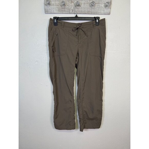 The North Face Pants - The North Face Womens Nylon Roll-Up Pants 10 Khaki Drawstring Waist Outdoor